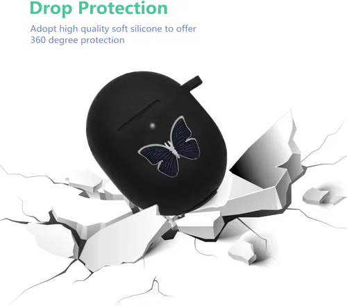 Vista 5 de Funda para Google Pixel Buds Pro 2022, bonita funda de silicona suave con diseño de mariposa de dibujos animados, funda de carga Pro