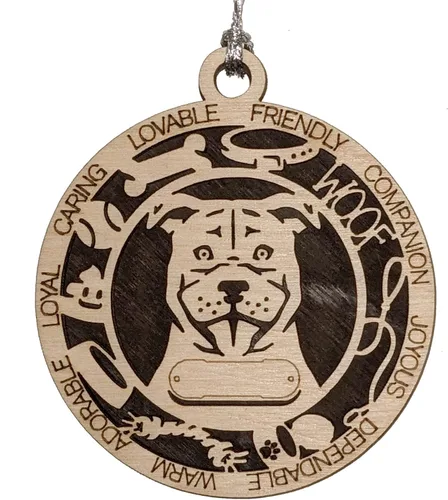 Vista 67 de Adorno de Navidad personalizado para perro Cavalier King Charles Spaniel, redondo de 3 pulgadas, madera cortada con láser de 2 capas, nombre y texto