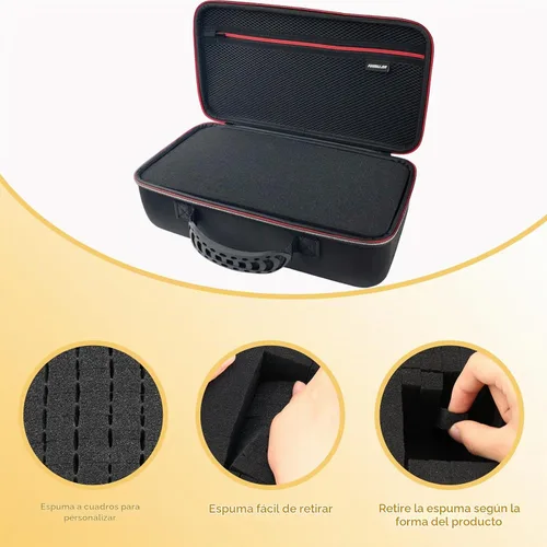 Vista 4 de Estuche de almacenamiento duro con inserto de espuma personalizable - Estuche protector de EVA para cámaras, consolas de juegos, instrumentos