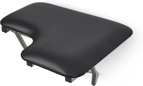 Vista 2 de Asiento de ducha plegable para zurdos de 26 x 22.5 pulgadas, para montaje en pared, compatible con ADA