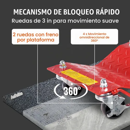 Vista 4 de VEVOR Plataforma con Ruedas, Capacidad de 8000 libras Movedor de Autos de Acero Resistente, Juego de Plataformas con Ruedas para Neumáticos de Auto