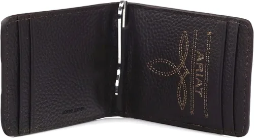 Vista 4 de ARIAT Billetera plegable con clip para dinero con logotipo Rowdy Shield A35117282 para hombre