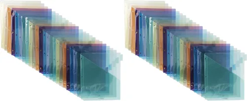 Vista 7 de Amazon Basics Separadores de pestañas para carpeta de 3 anillos, dos bolsillos, tamaño carta, colores surtidos, 5