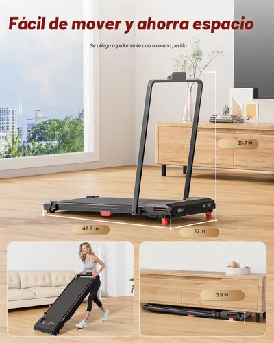 Vista 6 de Alfombra de Caminar con Inclinación, XBD - Caminadora para Debajo del Escritorio para Hogar y Oficina Pequeña, 2.5HP de Bajo Ruido, Portátil