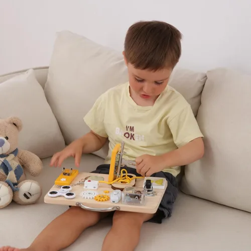 Vista 2 de Jumble Dream Tabla de actividades Montessori de madera para niños pequeños y juguetes educativos sensoriales para actividades para autismo y TDAH