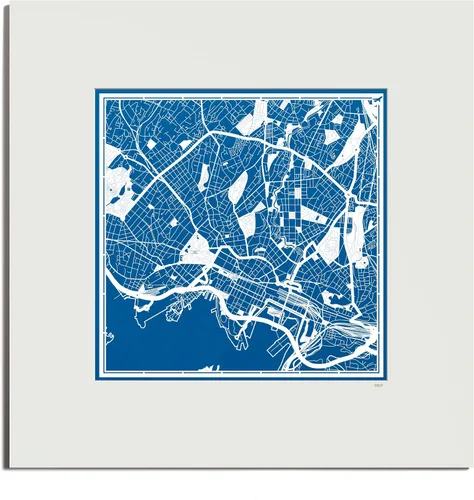 Vista 23 de O3 Design Studio Mapa de corte de papel de París, color negro mate, 20 x 20 pulgadas, arte en papel