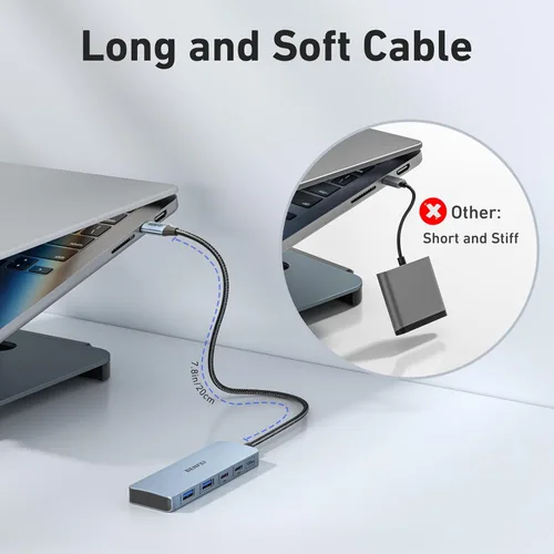 Vista 4 de BENFEI Hub USB C de 10 Gbps, adaptador USB 3.2 de 4 puertos con 2 puertos USB-C y 2 puertos USB-A 3.2 compatibles con MacBook Pro/Air M2 M1, iPad
