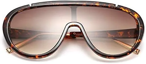 Vista 2 de FEISEDY Gafas de sol para mujer, de gran tamaño, marco de una pieza, UV400, gafas de sol de moda, retro, sombras B2580