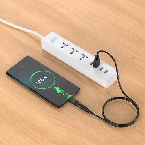 Vista 5 de LIANSUM - Cable de alimentación USB a DC 5V, cable de carga con enchufe Jack DC 5.5x2.1mm universal y 10 puntas de conector Micro USB, Type-C, Mini