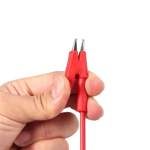 Vista 9 de 1 par de cable de prueba conector banana a pinzas cocodrilo, 100cm/3.28ft, corriente nominal de 15A, voltaje máximo de 1000V, cable de prueba