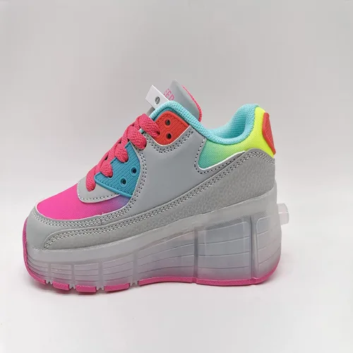 Vista 4 de SDSPEED - Zapatos deportivos de patinaje para niños con ruedas individuales de LED