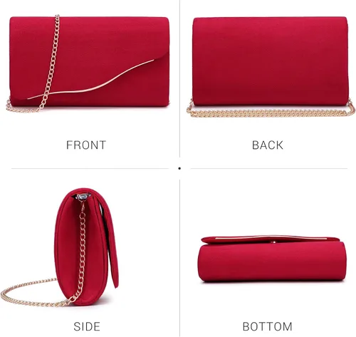 Vista 3 de Dasein Bolso de noche de gamuza sintética para mujer, para boda, fiesta, graduación, bolsos formales con correa para el hombro