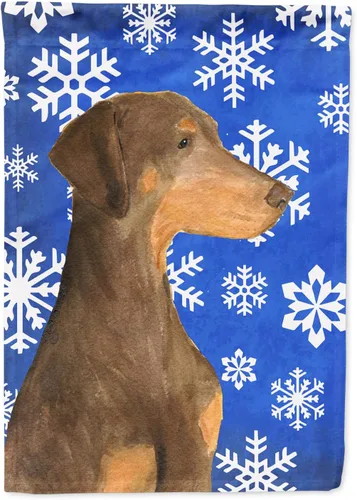 Vista 17 de Caroline's Treasures SC9374GF Bulldog English Snow flakes Holiday Garden Flag Buzón Bandera decorativa para patio exterior, patio, obras de arte