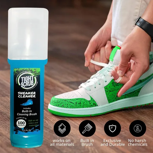 Vista 2 de Tight Wipes Limpiador de zapatos deportivos ajustados (parte superior con cepillo integrado) para todos los zapatos y tenis. Elimina la suciedad