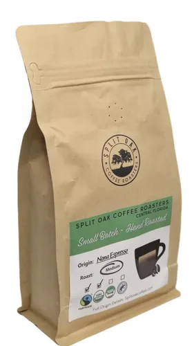 Vista 3 de Granos enteros orgánicos Nona Espresso. Los mejores granos de África, Indonesia y América del Sur. Cereza que sopla la mente perfectamente