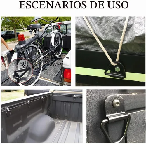 Vista 5 de KVAEY 10 piezas de anillos en D pequeños de acero para amarre, anillo de amarre de acero resistente para carga, punto de anclaje de anillo en D