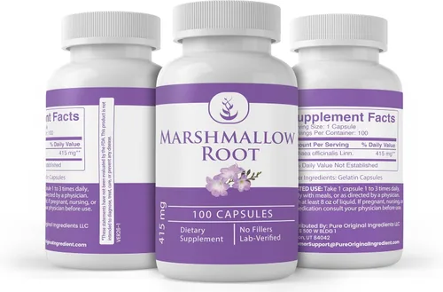 Vista 4 de Pure Original Ingredients Raíz de malvavisco, (100 cápsulas) siempre puro, sin aditivos ni rellenos, verificado por laboratorio