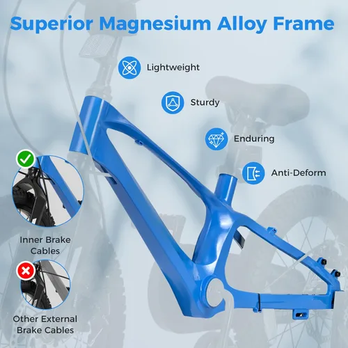 Vista 2 de BABY JOY Bicicleta para niños, bicicleta deportiva de aleación ligera de 16 pulgadas con frenos de disco dual, ruedas de entrenamiento, suspensión