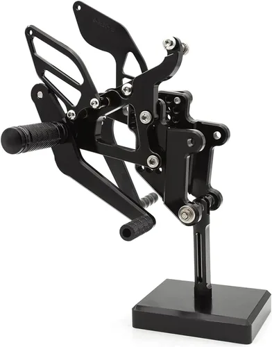 Vista 3 de PROCNC - Reposapiés de motocicleta ajustable de aluminio para Yamaha YZF R6 2003 2004 2005 (negro)