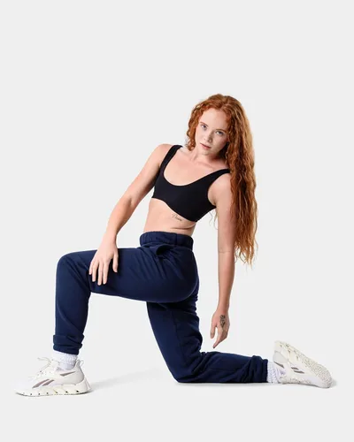 Vista 4 de Kamo Fitness CozyTec - Pantalones deportivos de cintura alta para mujer, holgados cómodos pantalones de descanso con bolsillos hechos de forro polar