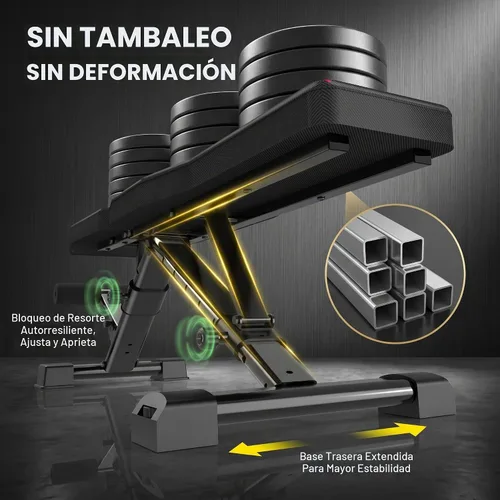 Vista 2 de OPPSDECOR Adjustable Weight Bench, 900LBS Incline Decline Flat for Home Gym