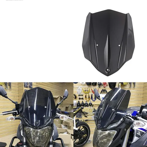 Vista 4 de GLoyer Motorcycle Windshield MT03 Windscreen Windshield Wind Deflectors with Bracket Compatible with MT-03 2016 2017 2018 2019 MT 03 Accessories