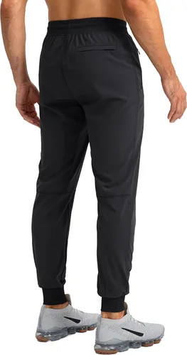 Vista 3 de Pudolla Pantalones deportivos ligeros para hombre, pantalones de entrenamiento para gimnasio y correr con bolsillos con cremallera para atletismo
