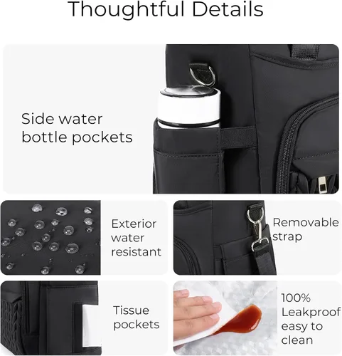 Vista 4 de AIJIEKE Lonchera térmica para hombres y mujeres, lonchera, bolsa de almuerzo para el trabajo, bolsa enfriadora grande a prueba de fugas con correa