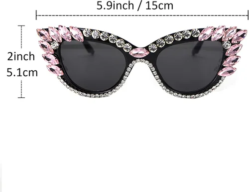 Vista 5 de Gafas de sol retro Cateye para mujer protección UV400 ojo de gato brillantes M