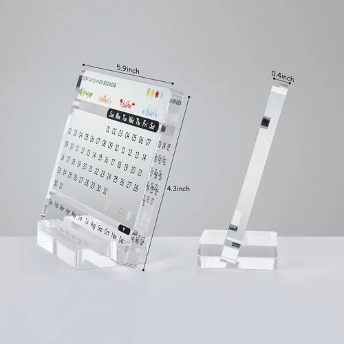 Vista 5 de Calendario de escritorio acrílico perpetuo – Bonita decoración moderna de oficina y regalos de oficina para compañeros de trabajo, mujeres y hombres