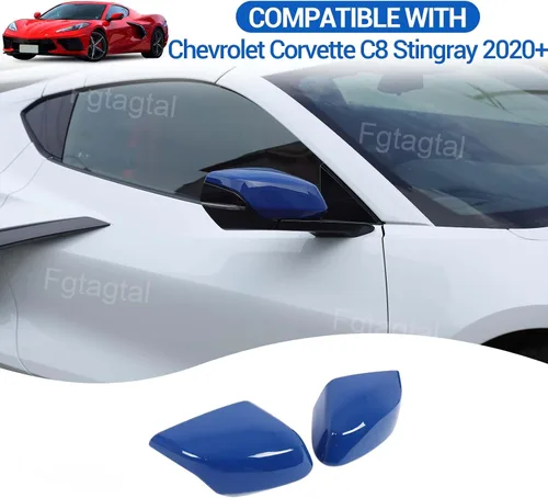 Vista 7 de Tapa protectora para espejo retrovisor de puerta compatible con Chevrolet Corvette C8 2020-2025, tapa protectora de ABS para espejo retrovisor, 2