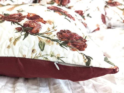 Vista 8 de Tache - Funda de almohada cuadrada de microfibra rústica rústica de 26 pulgadas, diseño de colibríes, diseño floral, color rojo y blanco