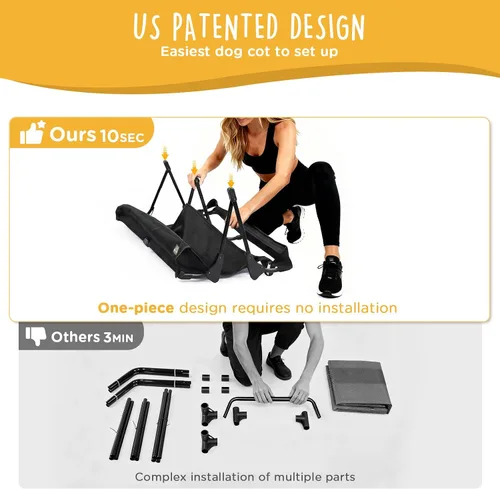 Vista 2 de CANINE CANYON Catre antideslizante mejorado, cama elevada grande para perros, catre plegable portátil para exteriores, para campamento/hogar, a