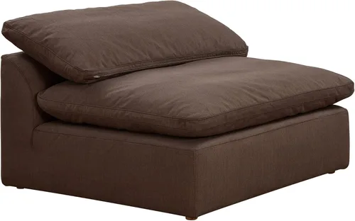 Vista 4 de Sunset Trading Contemporary Puff Collection - Sofá modular con relleno de plumón profundo, 5 piezas, a prueba de manchas, resistente al agua, marrón