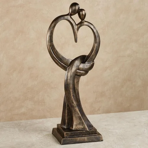 Vista 2 de Escultura de amor eterno con toque de clase, acabado en bronce