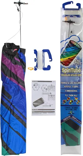Vista 4 de WindNSun Supersize Revolution - Cometa giratoria de poliéster Ripstop 3D, 36 pulgadas