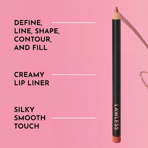 Vista 3 de Lawless Forget the Filler Definer Liner - Canela - Delineador de labios premium con ingredientes naturales para proporcionar un aspecto suave con un