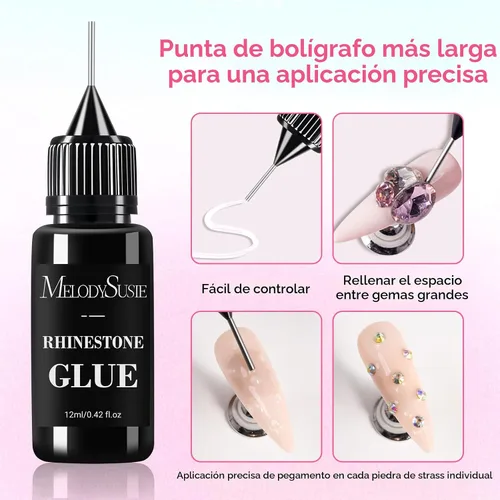 Vista 7 de MelodySusie - Kit de luz UV de mano rosa para uñas de gel y pegamento de diamantes de imitación A-Rosa
