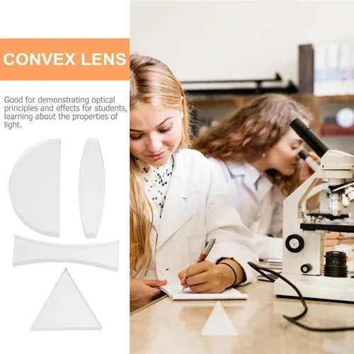 Vista 8 de Baluue 25 lentes ópticas cóncavas convexas, triple refracción física básica, enseñanza, experimentos de laboratorio ópticos, herramientas de aula