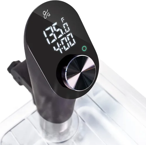 Vista 2 de Greater Goods Sous Vide Kit con contenedor, estante, tapa y manga, 1100 W