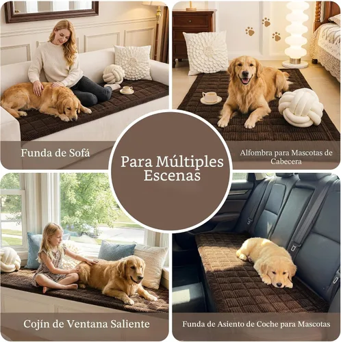 Vista 2 de MEETSKY Funda de sofá lavable para perros, fundas de sofá para sofá de 2 cojines, protector de sofá biplaza antideslizante, apto para mascotas
