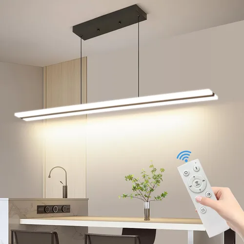 Vista 14 de Lámpara de araña moderna, lámpara colgante LED de 39 pulgadas con control remoto de 3000 a 6500 K, temperatura de color ajustable, lámpara