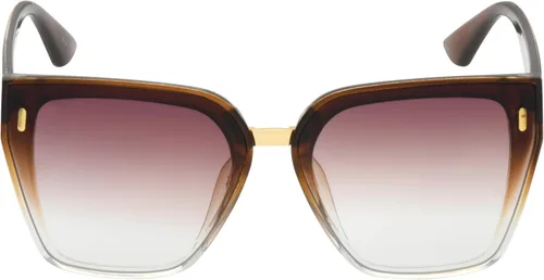 Vista 2 de TAHARI Women's Chic Shield UV400 Protective Cat Eye Sunglasses Marrón (Brown Crystal)
