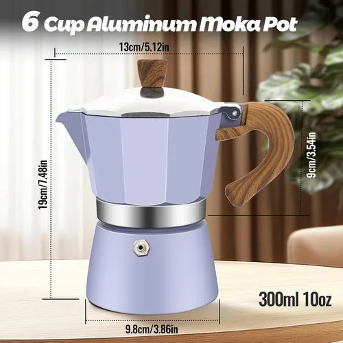 Vista 84 de Cafetera clásica de aluminio para 3 tazas Azul