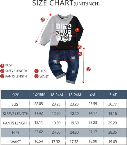 Vista 6 de Renotemy Ropa de bebé para niños pequeños, trajes de mezclilla, sudadera con capucha para niños pequeños