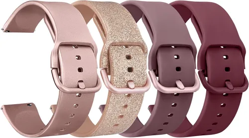 Vista 8 de Meliya Paquete de 4 correas de reloj, 0.78 pulgadas, 0.86 pulgadas, correa de repuesto de silicona suave de liberación rápida para mujeres y hombres