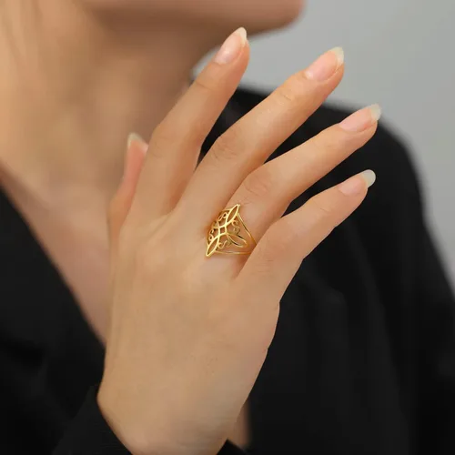 Vista 29 de TEAMER Anillo de nudo de brujas, amuleto celta de acero inoxidable, joyería vintage para mujer
