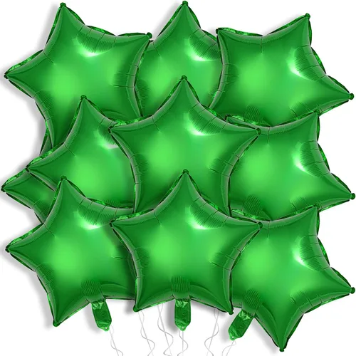 Vista 28 de Globos de papel de aluminio con forma de estrella de arena beige, marrón y blanco, 10 globos de Mylar en forma de estrellas de 18 pulgadas