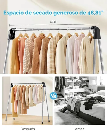 Vista 7 de APEXCHASER Tendedero plegable para ropa portátil, 48 pulgadas de alto