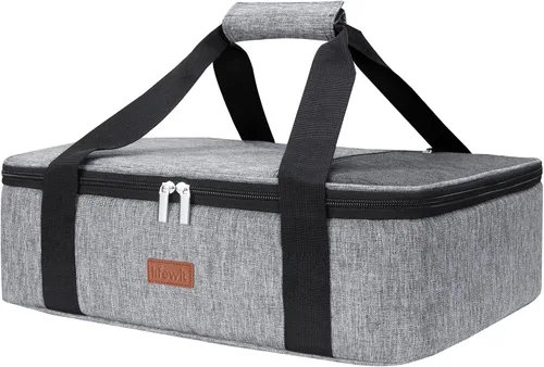 Vista 13 de Lifewit - Porta ollas aislada para alimentos calientes o fríos, olla con tapa y estuche de transporte, soporte para lasaña para fiestas de comida